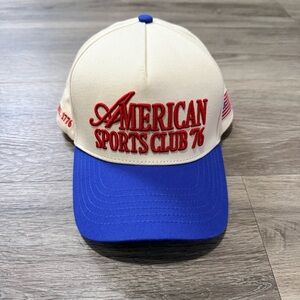American Sports Club '76 Two-Tone Baseball Cap - Cream & Blue